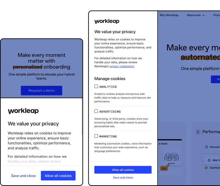 Workleap.com Cookies Banner